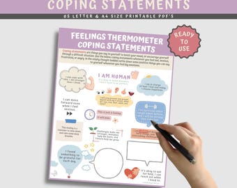 Feelings Thermometer Chart With Coping Skills - Emotions Poster Kids ...