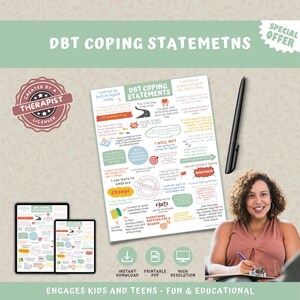 DBT Coping Skills Handout Poster: Mental Health Therapy Prints (PDF Download)
