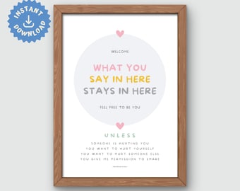 Therapy Office Decor Print, Confidentiality Quote (Digital Download)