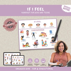 If I Feel Printable, Feelings Thermometer, Emotional Self-regulation, Feeling chart, Zones of Regulation, Mental Health, Calming Down Corner