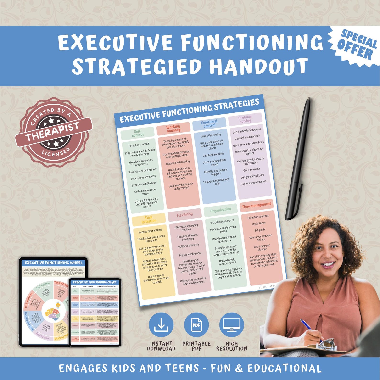 Executive Functioning Strategies, ADHD Worksheets, Autism, Mental ...