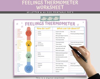 Feelings Thermometer Worksheet: Printable Coping Skills for Kids (PDF Download)