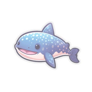 Kawaii Whale Shark Sticker - Cute Ocean Animal Decal - Fun Underwater Adventure - Marine Life Lover Gift