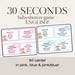 30-SECONDS Babyshower Game - 50 Cards - Fun - Blue and Pink - Boy and ...