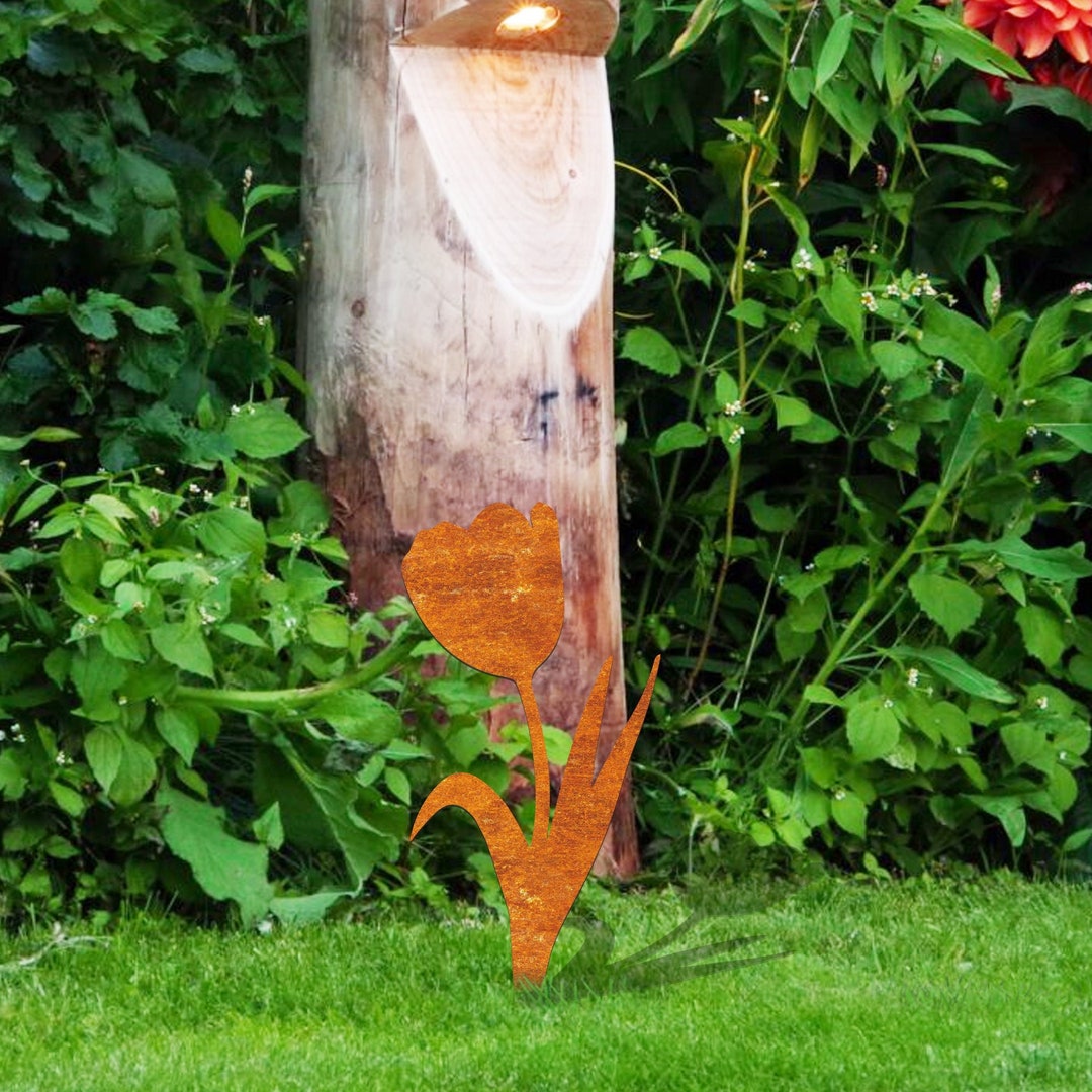 Flower Glass Plant Stake Flower Planter Stake Decor Pot Etsy