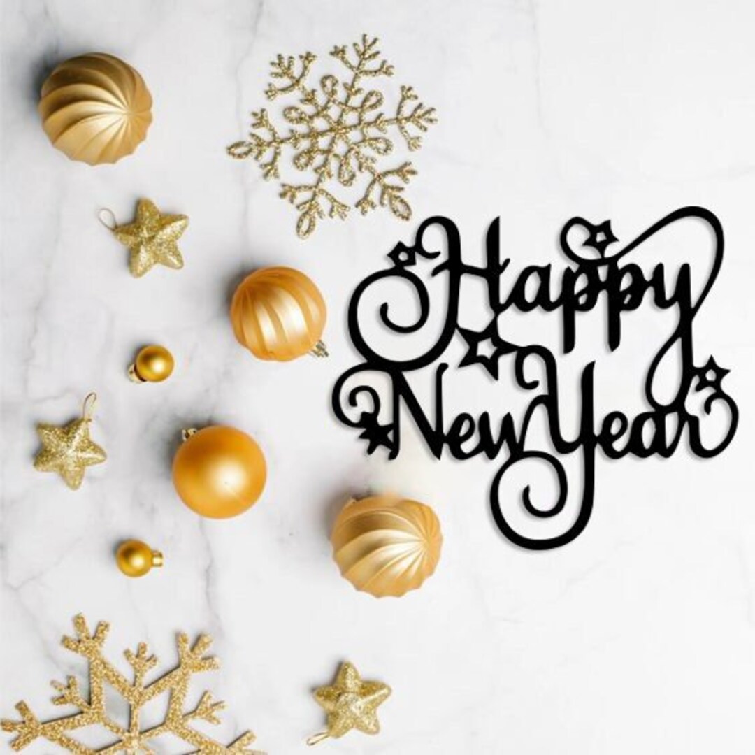 Happy New Year Home Decor Happy New Year Wall Hanging Art Etsy