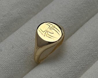 Spindelsignetring i sterlingsilver: Superhjältesmycken