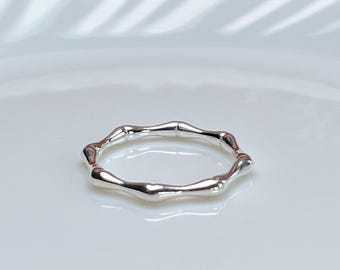 Tiffany & Co Bamboo Ring Size 5.5 Sterling Silver Minimalist 90s