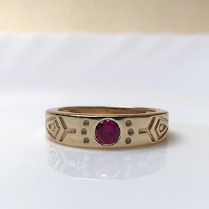 Rhodolite Band Ring, Gold 925 Sterling Silver Ring, Engagement Ring, Eternity Band Ring, Handmade Solitaire Ring, Dainty Wedding Ring