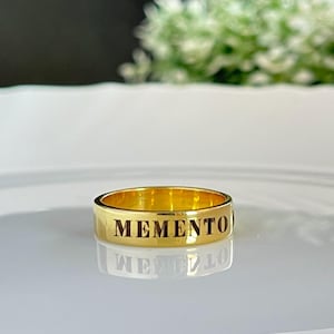Memento Mori Band Ring-Dark Academia Ring-5mm Wide Memento Mori band-Unisex Ring-Minimalist Band Ring-Gothic Gift-Gift for her-Gift for him