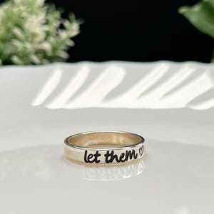 Déjalos sonar, déjalos grabar, regalo de aliento, anillo de plata, regalo de empoderamiento, joyería motivacional, regalo para ella