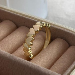 Heart design Stackable Ring-Puffed Heart Ring-Heart Band Ring-Stacked Heart Ring-Gift for her-Anniversary or Promise Ring, Valentine gift ||