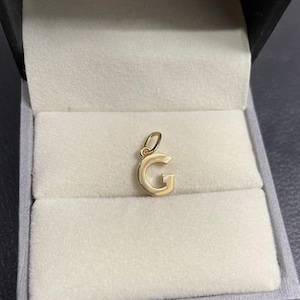 Colgante con inicial de oro macizo de 14 quilates - Collar con letra de oro de 14 quilates - Colgante con inicial minimalista - Collar con colgante con letra inicial pequeña