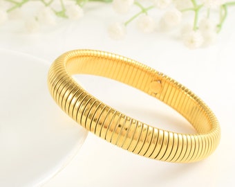 Gold Plated Chain Bangle Bracelets - Vintage Gold Bangle Bracelets -  Ladies Jewelry - Gift for Her - Party Wear Bracelet - Anniversary Gift