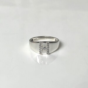 Custom Initial Signet Ring, Personalised Jewelry Gift, Mens Signet Ring, Unisex Signet Ring, CZ Letter Ring, initial signet ring, G inital image 13