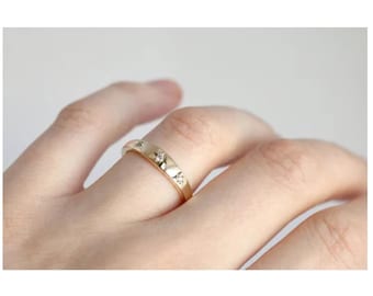 925 Silver Star Setting Band Signet Ring - Star Diamond Ring - North Star Ring - Silver star band ring - Gift For Her
