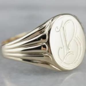 Monogram Signet Ring - Art Deco Signet Ring - Initial Signet Ring - Bold Signet Ring - Name Engraving Signet Ring - 925 Sterling Silver Ring