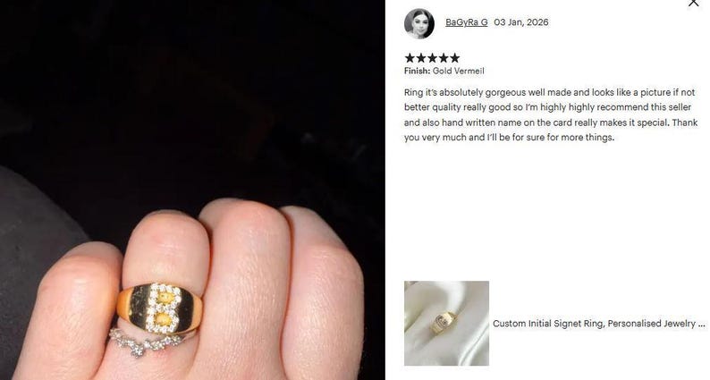 Custom Initial Signet Ring, Personalised Jewelry Gift, Mens Signet Ring, Unisex Signet Ring, CZ Letter Ring, initial signet ring, G inital image 7