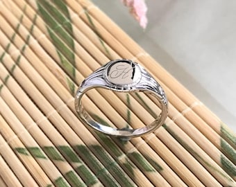 Vintage Signet Ring - Letter Engraved Signet Ring - Customize Ring - Initial Vintage Ring - Personalised Gift - Custom Initial Ring