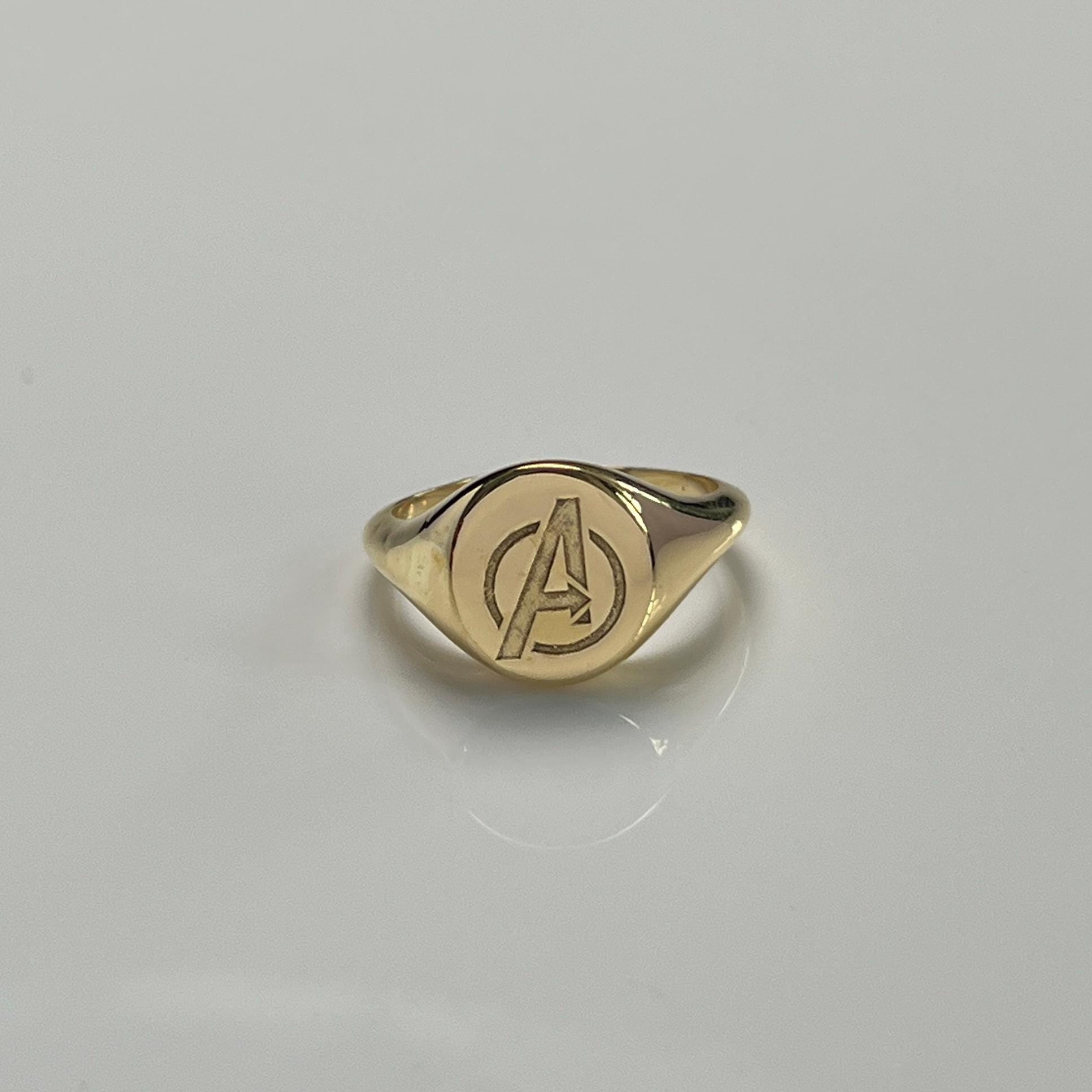 Avengers Signet Ring – Superhero Logo Engraved Jewelry – Marvel Fan ...