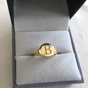 Custom Initial Ring - Personalized Initial Ring - Initial Signet Ring - Letter Engraved Jewelry - Dainty Initial Ring -  925 Silver Ring