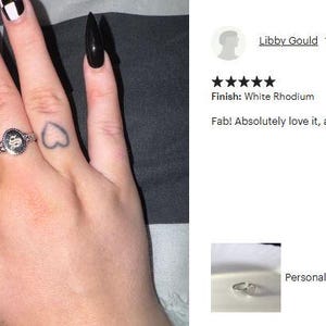 Anel gótico vintage personalizado, anel de sinete oval personalizado, joias góticas delicadas, presente personalizado, anel com letra personalizada, presente para mãe imagem 3