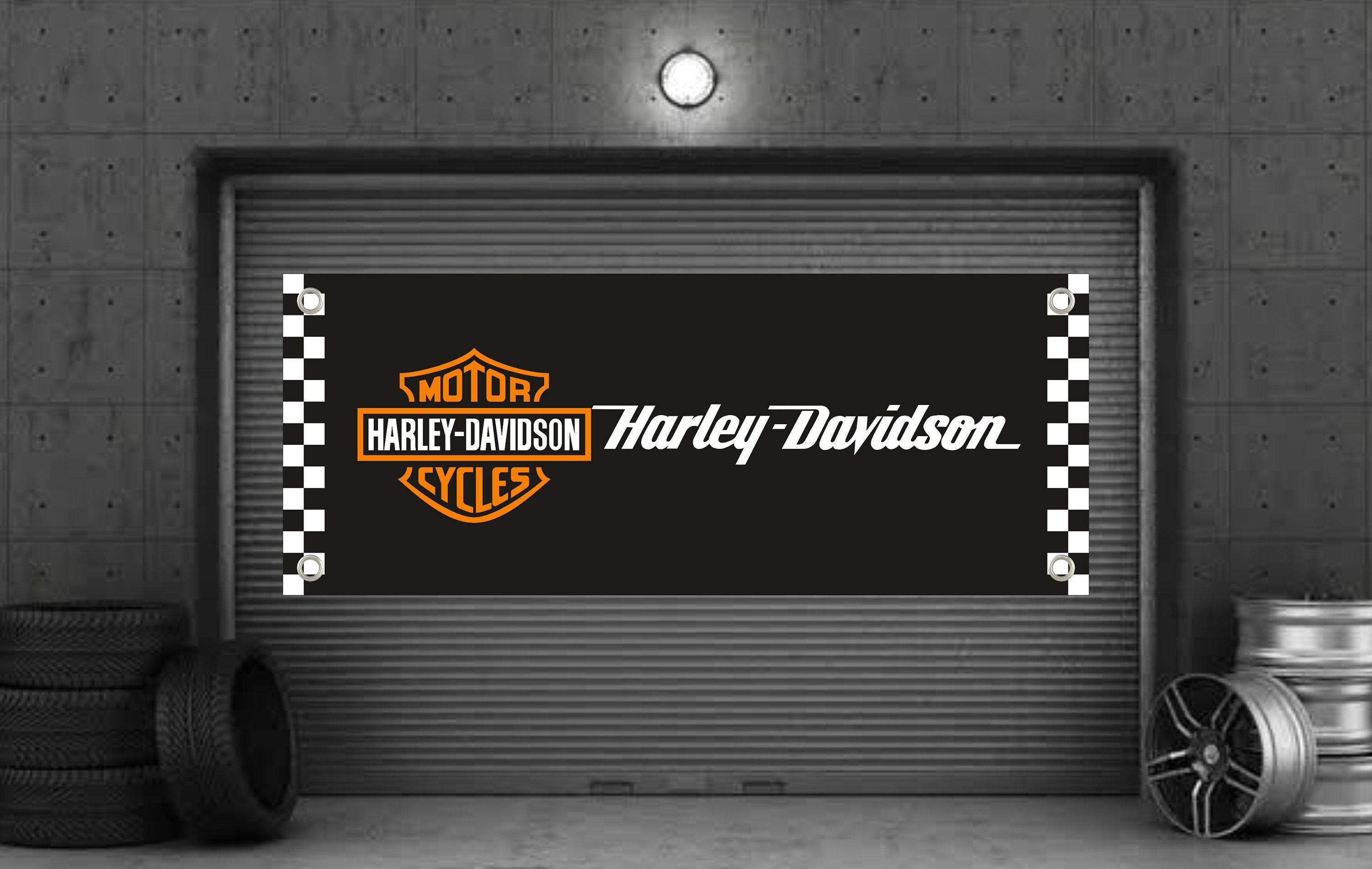 Harley Davidson Logo 3x5 ft Flag Motorcycle Banner Polyester Garage Wall  Sign