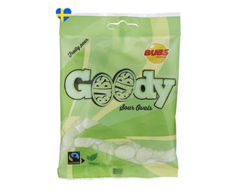 GOODY Pears Bubs, Swedish Candy, Sour Ovals Bubs, Godis, Swedish Sweets, Sweden, Gifts, 175g - 6.1 Oz