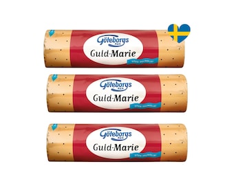 3 Tubes Suédois Göteborgskex Guld-Mariekex 200g (7 Oz.) - Biscuits et Cookies Scandinaves