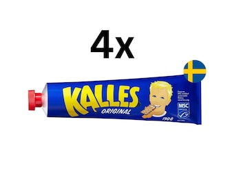Kalles Kaviar 4 x 190g (6.7 oz.) Smoked Cod Roe Spread, Made in Sweden, Swedish Food, Sweden