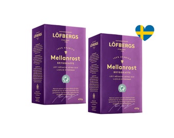 Swedish Coffee Löfbergs 2 Boxes, Kaffe Löfbergs Mellanrost, Medium Roast Filter Coffee, Sweden