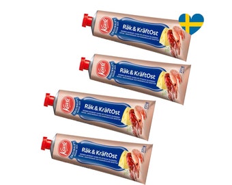 4 Tubes Shrimp & Crayfish Cheese Spread, Kavli, Räk Kräftost, Reke Ost, Räkost, Cheese In Tube, Scandinavian Food