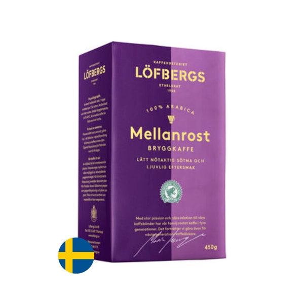 Café sueco Löfbergs, Kaffe Löfbergs mellanrost, Café filtrado sueco, Fika, Café de Suecia, Regalos suecos, 450 g (15,8 oz.)