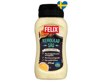Sauce rémoulade suédoise, Felix Remoulad Sås, condiments scandinaves, sauce suédoise, vinaigrette, nourriture de Suède, 370 ml (12,5 oz)
