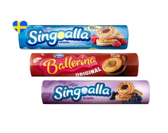3 Rolls Göteborgskex Singoalla, Ballerina Cookies, Swedish Göteborgs Kex, Blueberry, Raspberry, Chocolate Cookies, Scandinavian Sweets Gifts