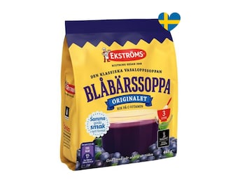 Poudre de soupe suédoise aux myrtilles, Ekströms Blåbärssoppa, Fika, Cuisine suédoise authentique, Cuisine scandinave, Fabriqué en Suède, 465 g (16,4 oz)