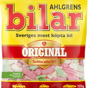 Swedish Candy Ahlgrens Bilar, Original, Green, Salt Licorice