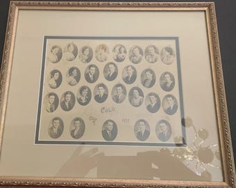 Vintage 1933 Colo Iowa High School Framed Senior Class Photo