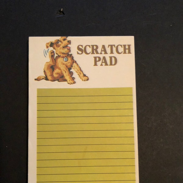 Vintage Scratch Pad with a Dog Scratching Lined Note Pad Unused 50+ Sheets