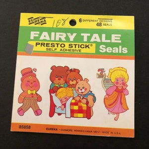 Vintage Eureka Fairy Tale Presto Stick Self Adhesive Seals 33 Present