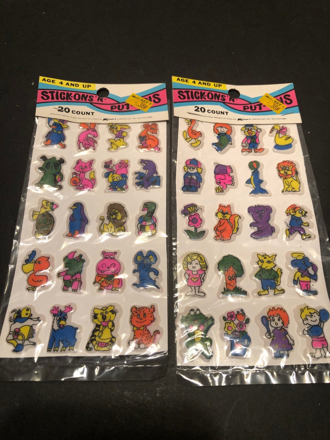 Vintage Kmart Stickons 'N' Putons Stickers Puffy Never Used Never