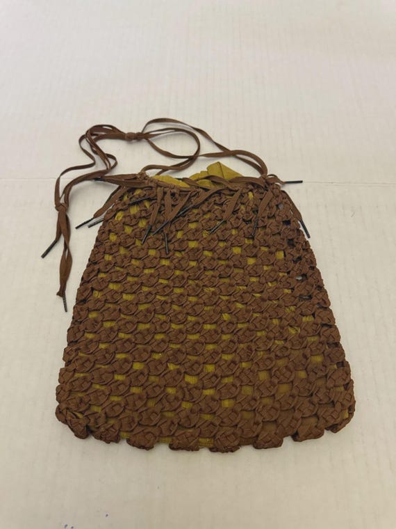 Antique Bon-Ton Shoelace Draw String Purse