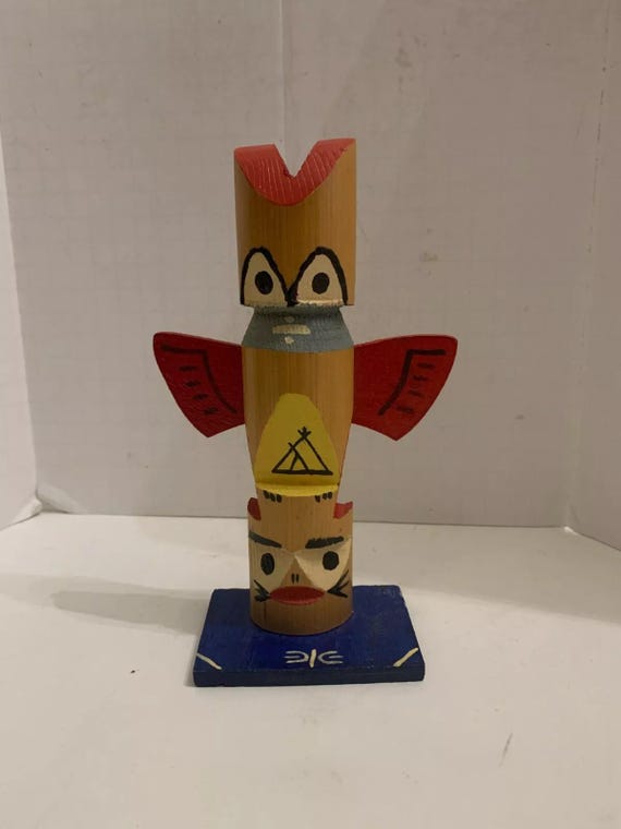 Vintage Native American Ottawa & Chippewa Indian Crafts Wooden