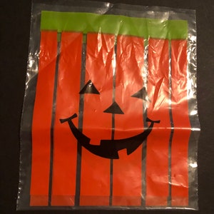Vintage Plastik-Halloween-Leckerei-Tasche Jack-O-Lantern