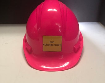 Vintage North Safety Cap End Construction Pink Hard Hat Adult