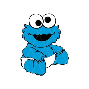 Cookie in Diaper Svg , elmo svg, cookie svg, cookie monster cricut, monster svg, cookie birthday Svg | Png | Dxf