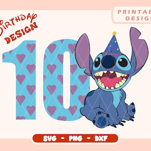 Birthday Svg | Lilo And Stitch Svg | Birthday Girl Png | Stitch Birthday Png | Stitch Pack | Cricut File | Layered Files | Svg, Png, Dxf