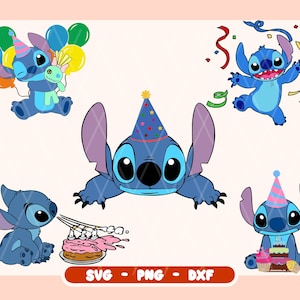 Bundle Birthday Svg | Lilo And Stitch Svg | Birthday Girl Png | Stitch Birthday | Stitch Pack | Cricut File | Layered Files | Svg, Png, Dxf