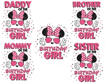 Bundle Birthday Girl Family Svg, Happy Birthday Svg, Birthday Squad, Svg For Cricut, Minnie Mouse Png, Family Bundle Birthday Girl Svg, Png