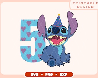 Birthday Svg | Lilo And Stitch Svg | Birthday Girl Png | Stitch Birthday Png | Stitch Pack | Cricut File | Layered Files | Svg, Png, Dxf